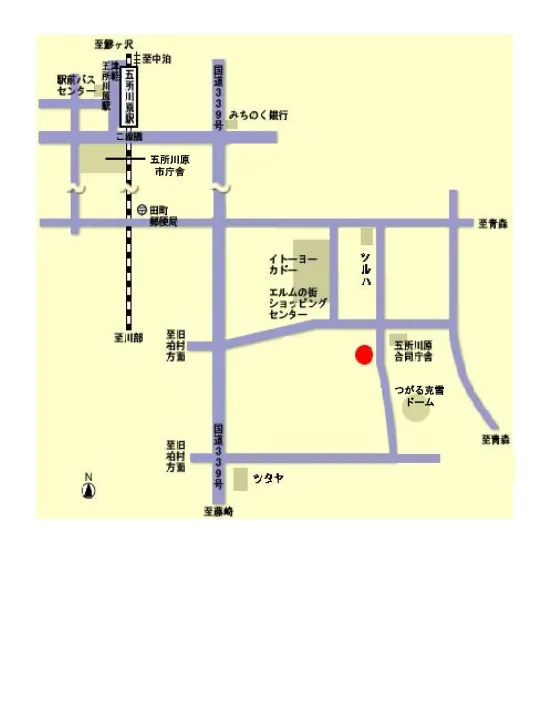 青森地方法務局五所川原支局の案内図（出典: 法務省法務局公式サイト）