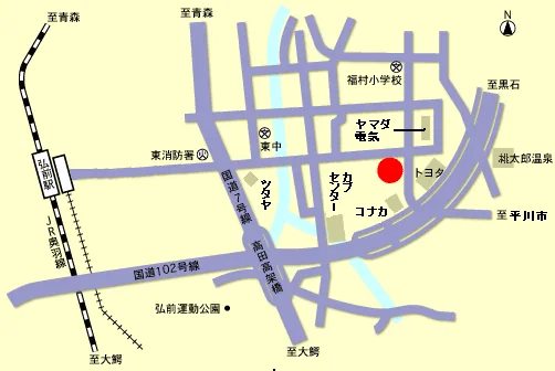 青森地方法務局弘前支局の案内図（出典: 法務省法務局公式サイト）