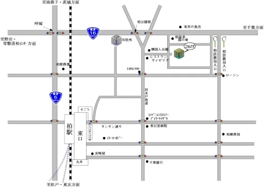 千葉地方法務局柏支局の案内図（出典: 法務省法務局公式サイト）