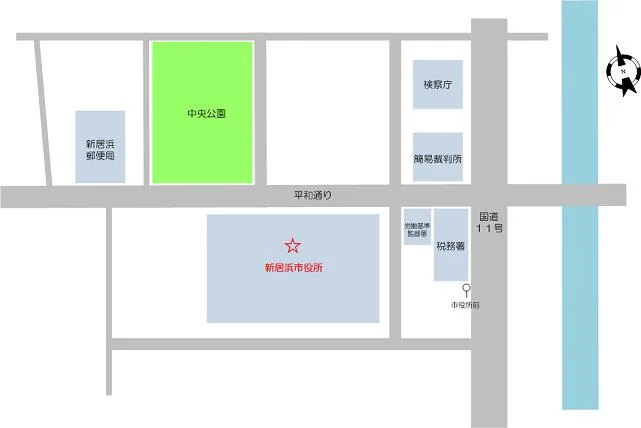 新居浜法務局証明サービスセンターの案内図（出典: 法務省法務局公式サイト）