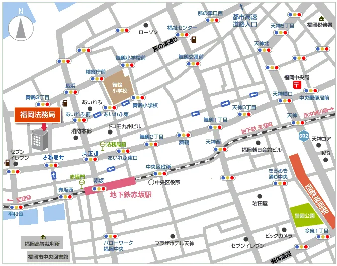 福岡法務局本局の案内図（出典: 法務省法務局公式サイト）