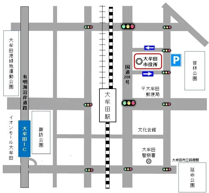 福岡法務局大牟田法務局証明サービスセンターの案内図（出典: 法務省法務局公式サイト）