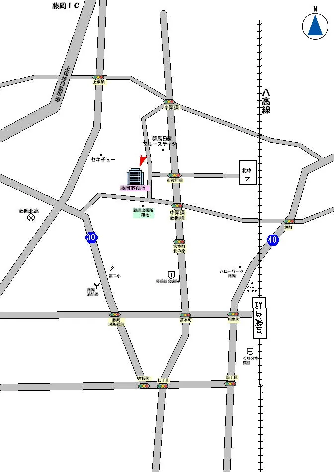 藤岡法務局証明サービスセンターの案内図（出典: 法務省法務局公式サイト）