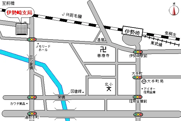 前橋地方法務局伊勢崎支局の案内図（出典: 法務省法務局公式サイト）