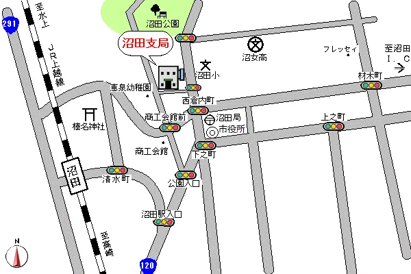 前橋地方法務局沼田支局の案内図（出典: 法務省法務局公式サイト）
