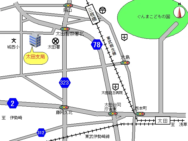 前橋地方法務局太田支局の案内図（出典: 法務省法務局公式サイト）