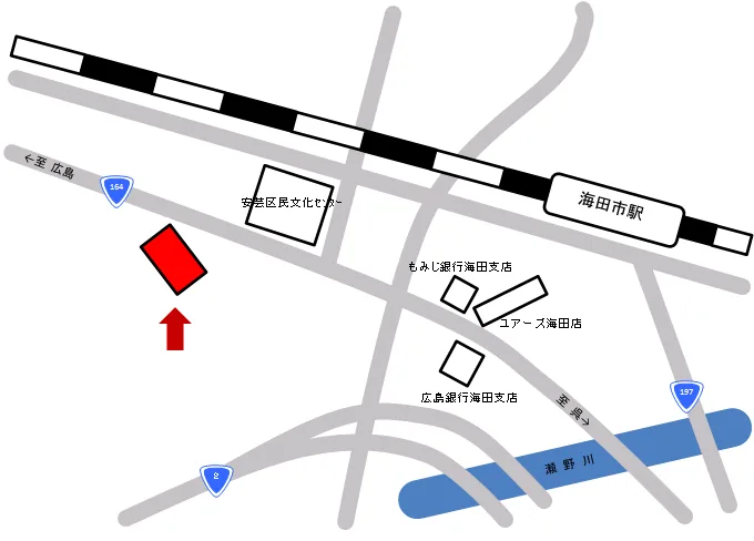 安芸法務局証明サービスセンターの案内図（出典: 法務省法務局公式サイト）