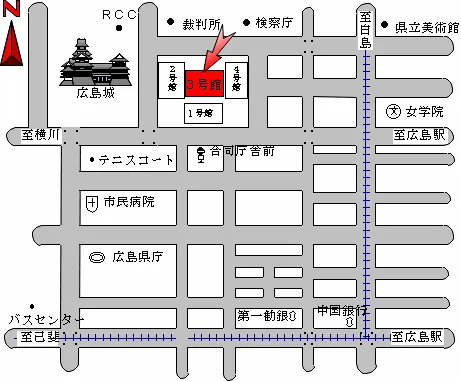 広島法務局本局の案内図（出典: 法務省法務局公式サイト）