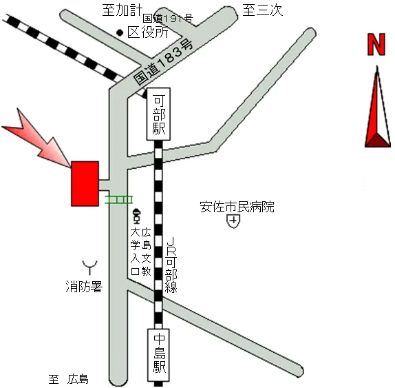 広島法務局可部出張所の案内図（出典: 法務省法務局公式サイト）
