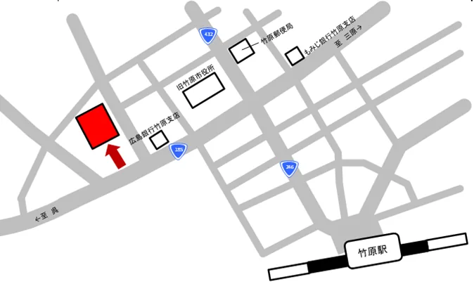 竹原法務局証明サービスセンターの案内図（出典: 法務省法務局公式サイト）