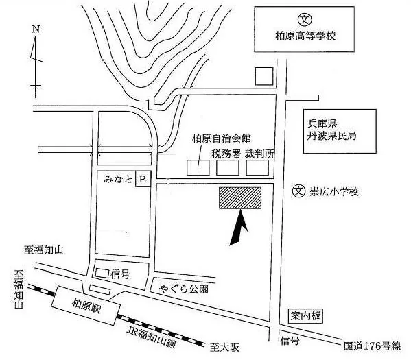 神戸地方法務局柏原支局の案内図（出典: 法務省法務局公式サイト）