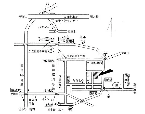 神戸地方法務局社支局の案内図（出典: 法務省法務局公式サイト）