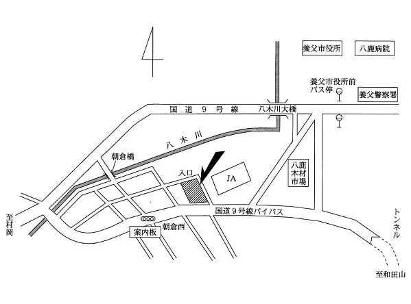 神戸地方法務局八鹿出張所の案内図（出典: 法務省法務局公式サイト）