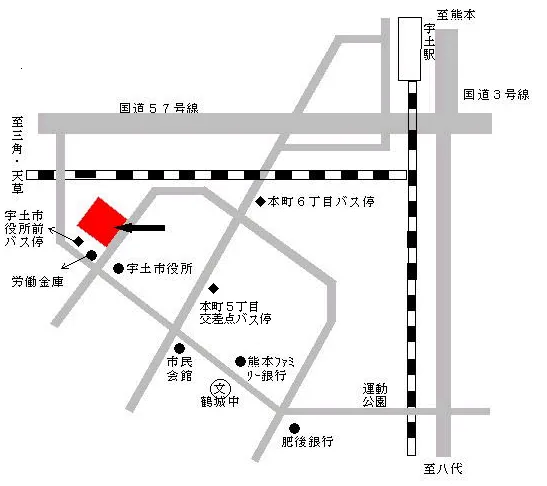 熊本地方法務局宇土支局の案内図（出典: 法務省法務局公式サイト）