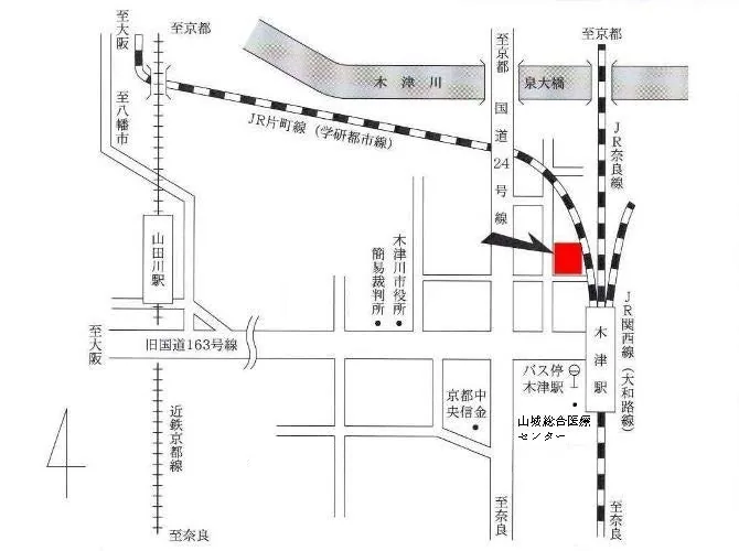 京都地方法務局木津出張所の案内図（出典: 法務省法務局公式サイト）