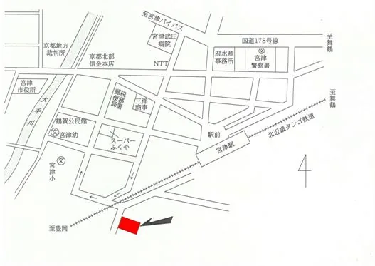 京都地方法務局宮津支局の案内図（出典: 法務省法務局公式サイト）
