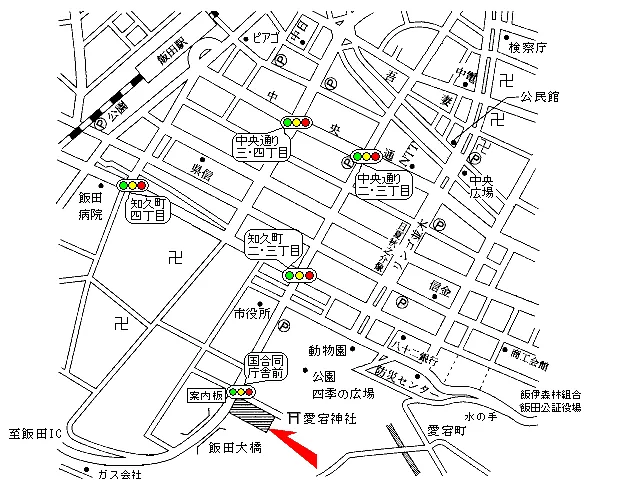 長野地方法務局飯田支局の案内図（出典: 法務省法務局公式サイト）