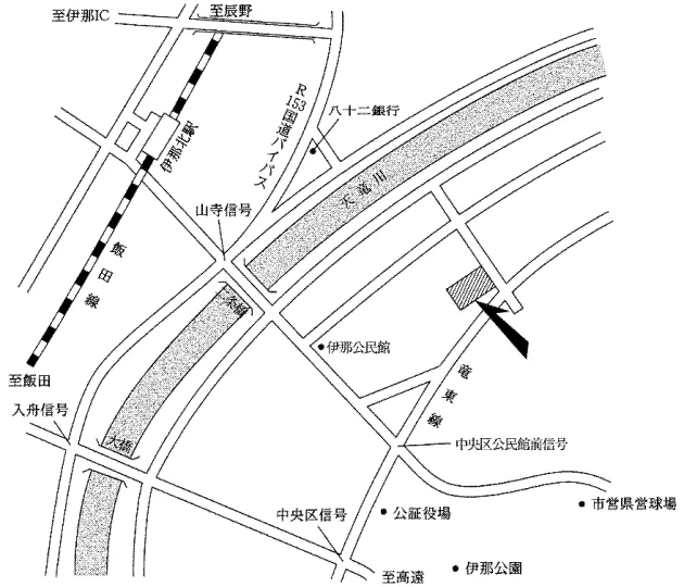 長野地方法務局伊那支局の案内図（出典: 法務省法務局公式サイト）