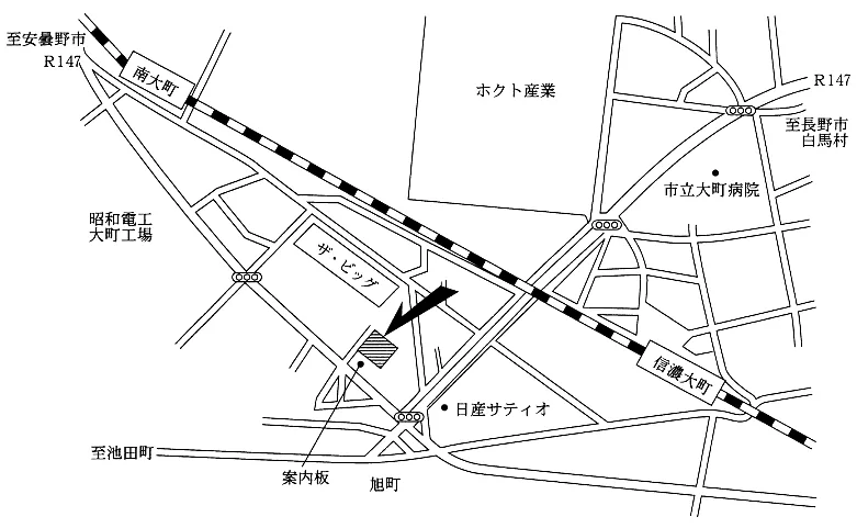 長野地方法務局大町支局の案内図（出典: 法務省法務局公式サイト）