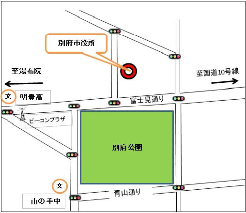 別府法務局証明サービスセンターの案内図（出典: 法務省法務局公式サイト）