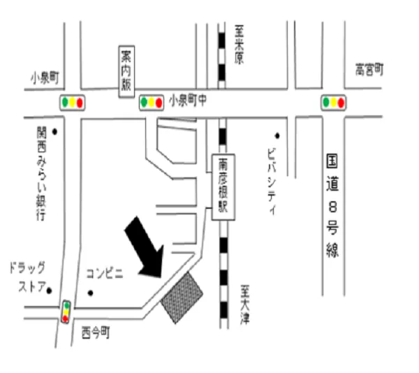 大津地方法務局彦根支局の案内図（出典: 法務省法務局公式サイト）