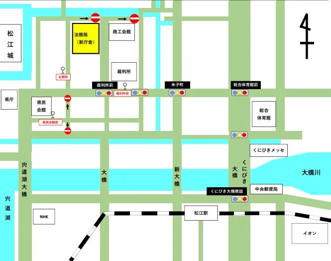 松江地方法務局本局の案内図（出典: 法務省法務局公式サイト）