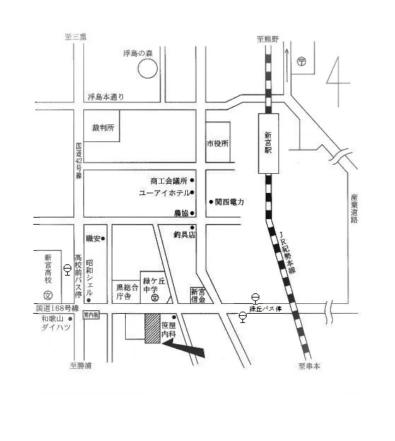 和歌山地方法務局新宮支局の案内図（出典: 法務省法務局公式サイト）
