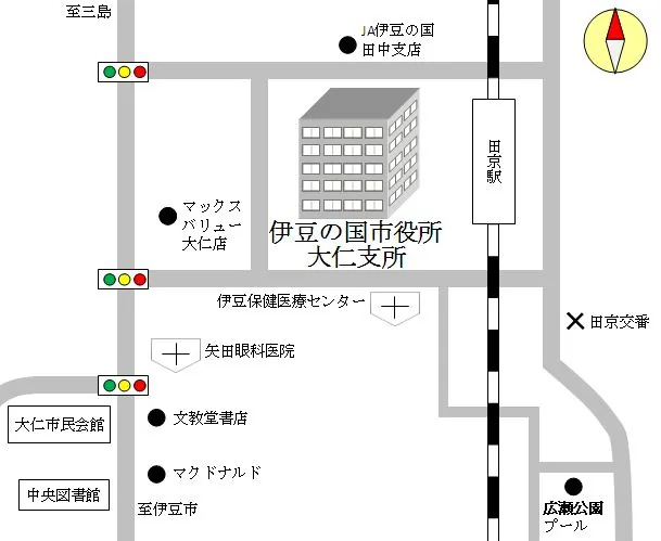 静岡地方法務局伊豆の国法務局証明サービスセンターの案内図（出典: 法務省法務局公式サイト）