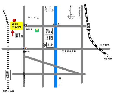 鹿沼法務局証明サービスセンターの案内図（出典: 法務省法務局公式サイト）