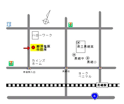 那須塩原法務局証明サービスセンターの案内図（出典: 法務省法務局公式サイト）