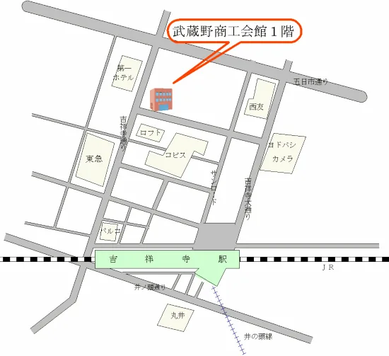 東京法務局武蔵野法務局証明サービスセンターの案内図（出典: 法務省法務局公式サイト）