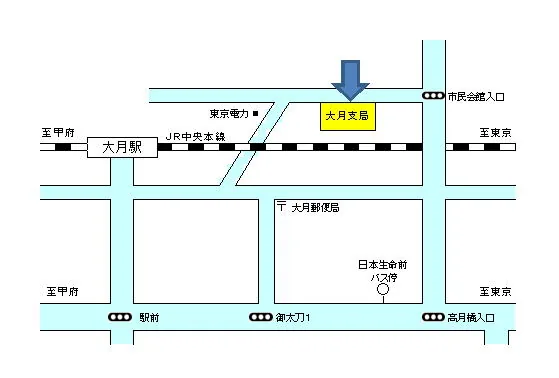 甲府地方法務局大月支局の案内図（出典: 法務省法務局公式サイト）